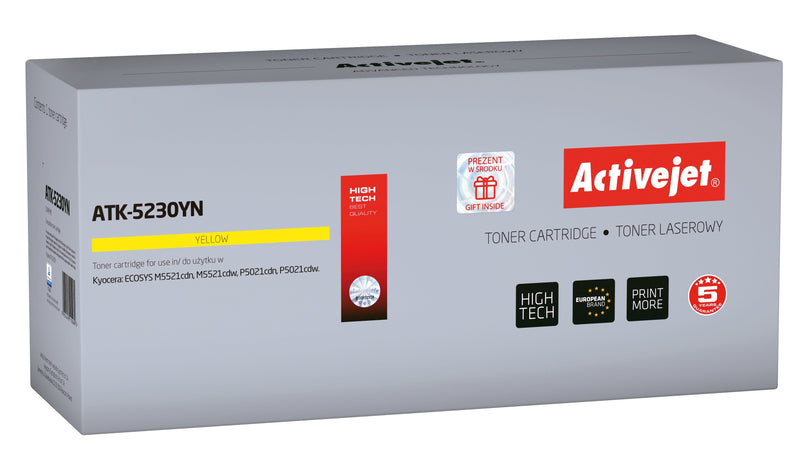 Activejet Cartridge Toner ATK-5230YN Spare Part Kyocera TK-5230Y Supreme 2200 Páginas Yellow