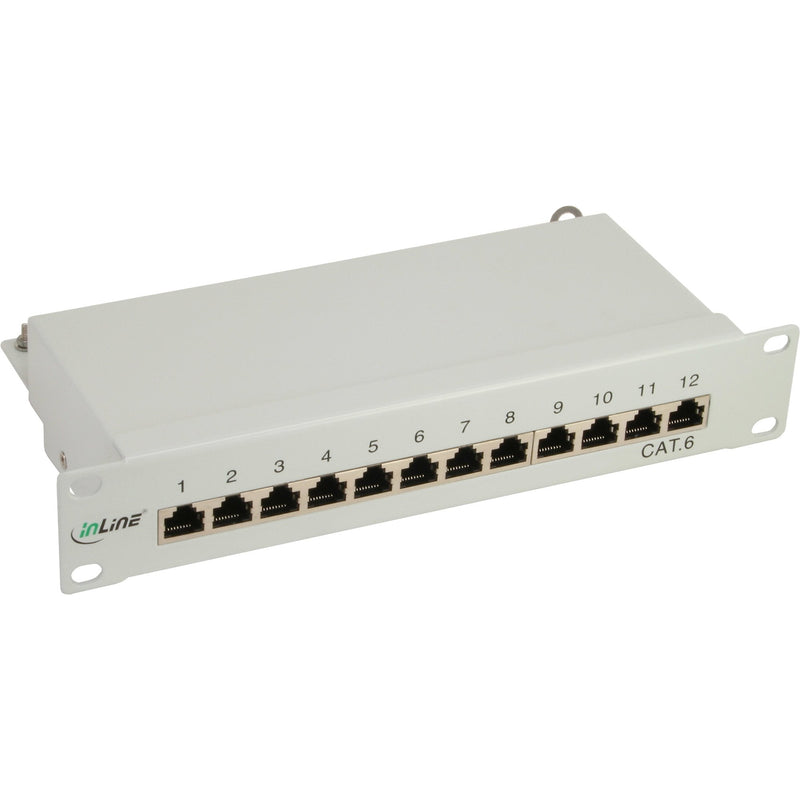 Inline Patch Panel 10 CAT.6 12 Ports 1U Grey Claro RAL7035
