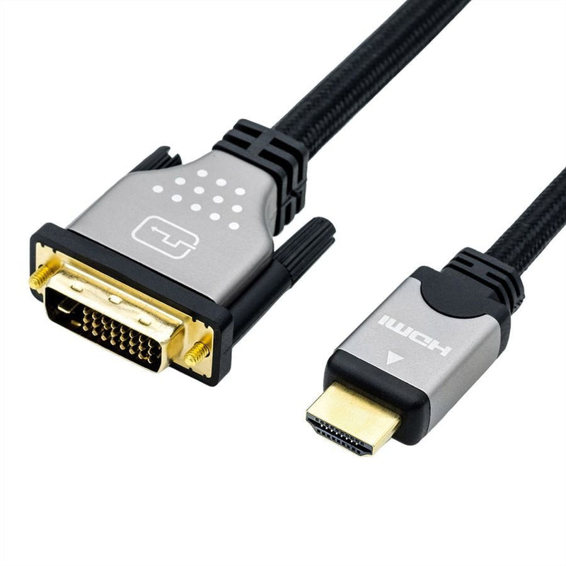 Roline Cable Monitor DVI (24 + 1) - Hdmi, M M, Black Silver 1,5M