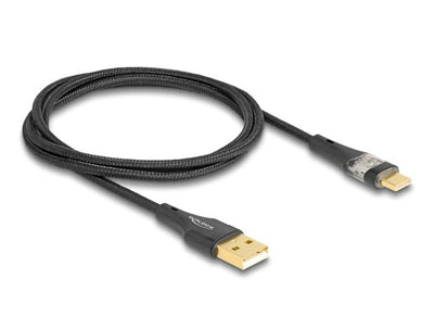 Delock 80760 USB Cable 2.0 Tipo-a Male a USB Type-c™ Male With Charging Fast 60W Transparent 1M — image 1