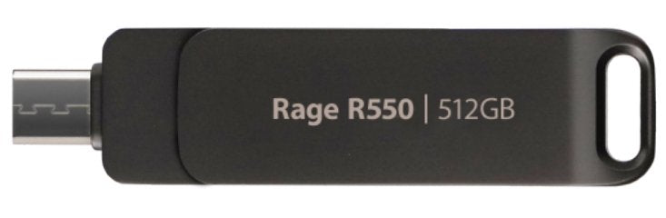 Patriot Flashdrive Rage R550 512GB 100MB/S USB a + C Design Rotating (PE512GR550DSAD) Black