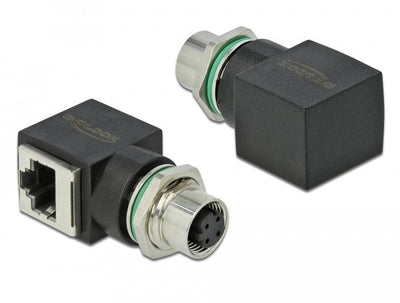 Delock Adapter Network M12 4 S With Codificación D Female a RJ45 Female — image 1