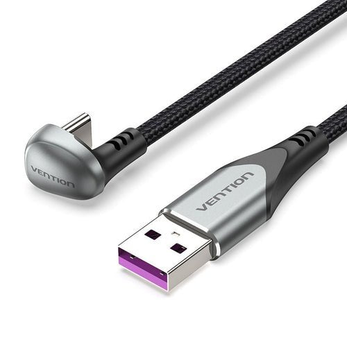 Vention USB 2.0A To USB-C M-m Cabl U-shaped 5A Cable 1M Gray Alumin — image 1