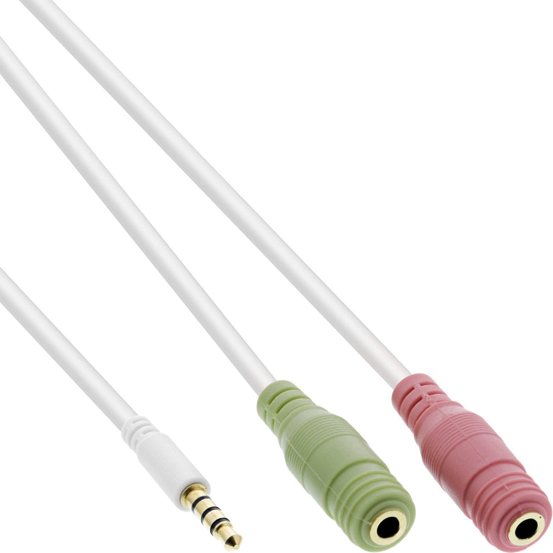 Inline Cable Headphones Audio 3,5MM Male 4 Pines a 2X 3,5MM 1M