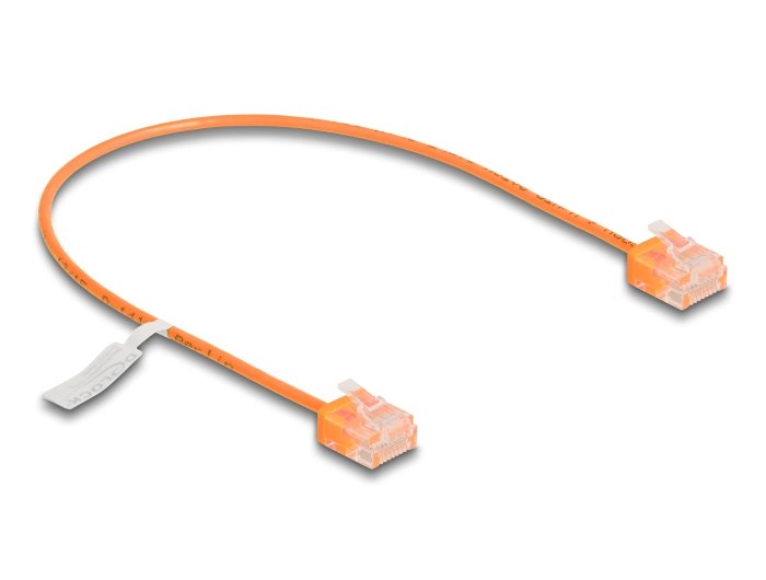 Delock RJ45 Network Cable CAT.6 UTP Ultra Slim 0,3M Naranja Con Kurzen Machon