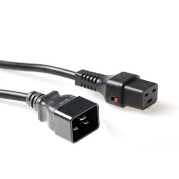Cable Extension C19 a C20 3,00M Black IEC Lock — image 1