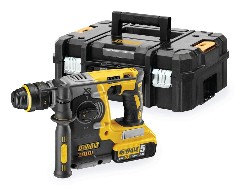Dewalt Hammer Combinado Wireless DCH274P2T, Drill Percutor Yellow 2 Batteries Iones Litio 5,0AH, Case D