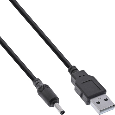 Inline Adapter Power Cc USB , Plug USB a Male a Plug Cc 3,5X1,35MM, Black 1M — image 1