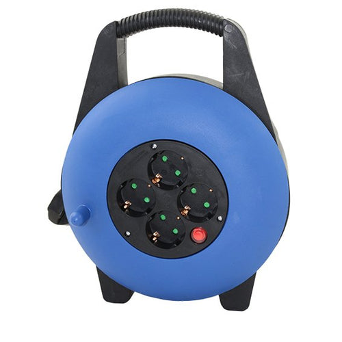 Power Strip Alargadera Enrollacables 4 Sockets - 15M - 16A - 250V - 3X1.5MM - Colour Blue — image 1