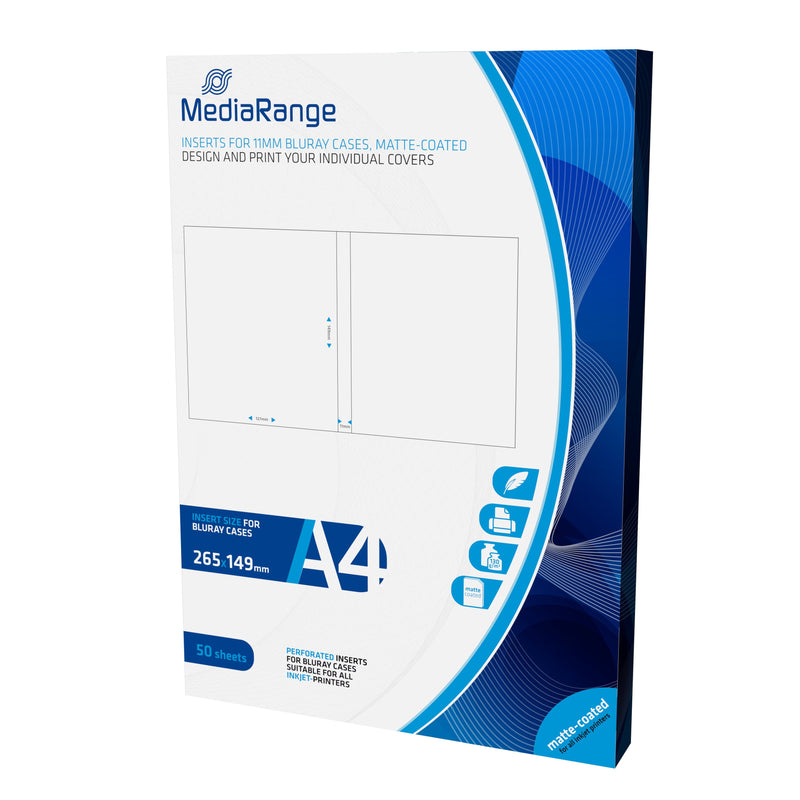 Mediarange Blu-ray Case 50 DINA4 Hojas/Pack Vorgestanzt