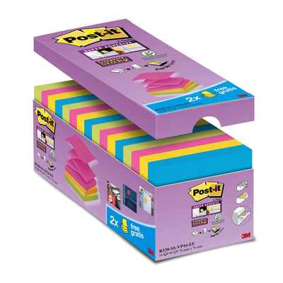 Pack 16 + 4 Blocs 90 Hojas Z-notes Adhesivas 76X76MM Super Sticky Colours Surtidos R330-SS-VP16-EU Post-it 710 — image 1