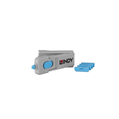 DisplayPort Port Locks Blue 4X + 1 Key — image 1
