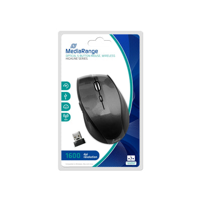 Mediarange MROS207 Mouse RF Wireless Óptico 1600 DPI Mano Derecha — image 1