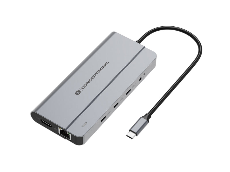 Conceptronic Docking USB-C DONN34G 1x HDMI 1x VGA 1x RJ45 2x USB-A 2x USB-C Reader Cards Audio PD100W