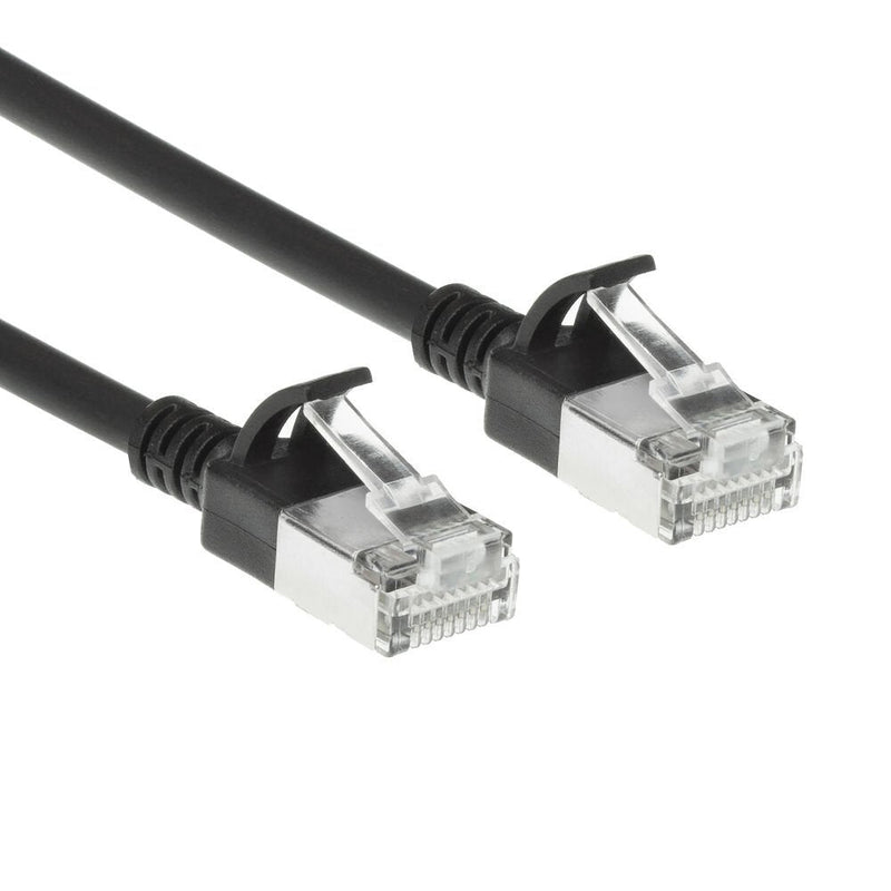 Black 7 Meters Lszh S FTP CAT.6A Slimline Patch Cable Snagless With RJ45 Connectors