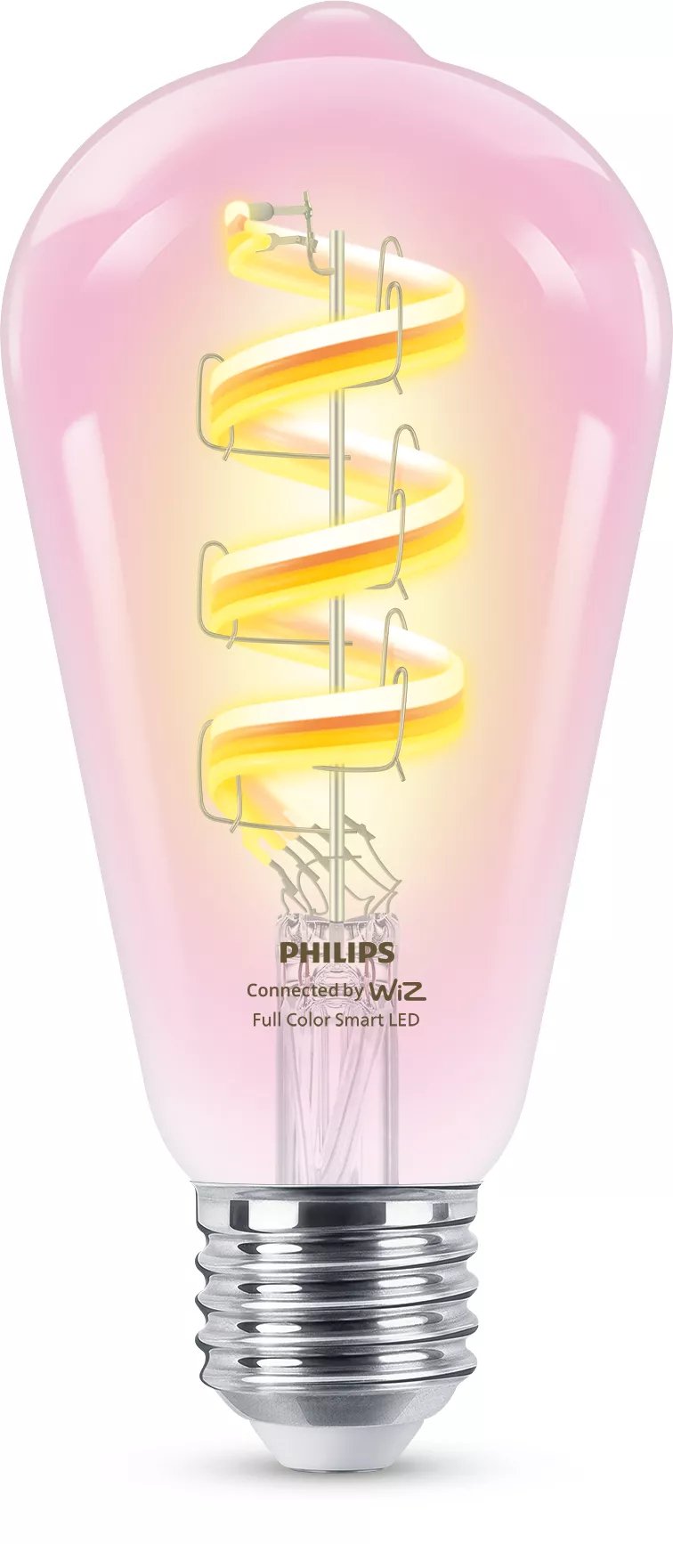 Philips Bombilla Wiz Smart Wi-Fi Filament Clear ST64 E27 6.3W 470LM RGB