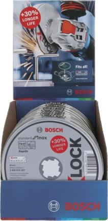 Bosch Drive Corte X-lock Standard Inox - Fast Ø 125MM (10 Pieces Diámetro 22,23MM, Wa 60 T Bf, Recto) 26086192