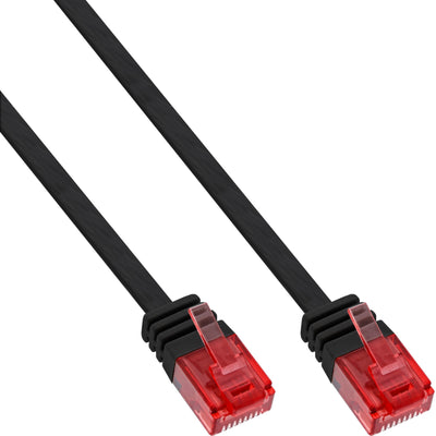 Inline Flat Ultraslim Network Cable U/UTP CAT.6 Gigabit Ready Black 1M — image 1