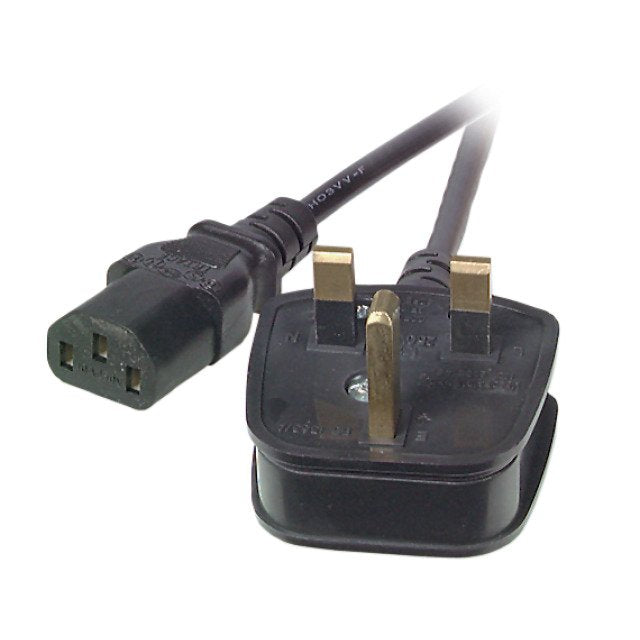 Cable Power Uk BS1363A-C13 180°,NEGRO,3M,3X1.00MM