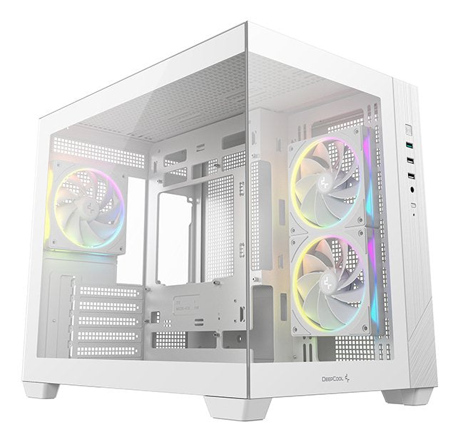 Deepcool PC Case CG330 3F Wh microATX Mini Tower White