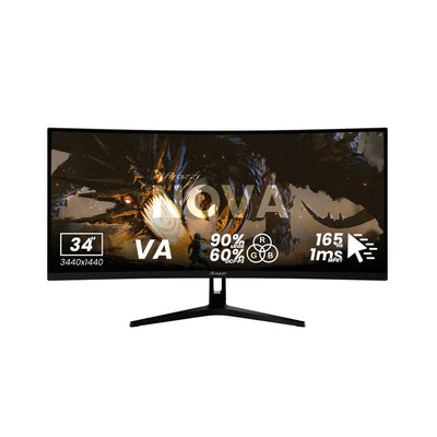 Arozzi Monitor Nova 34VA, 165HZ, Computer - Black — image 1