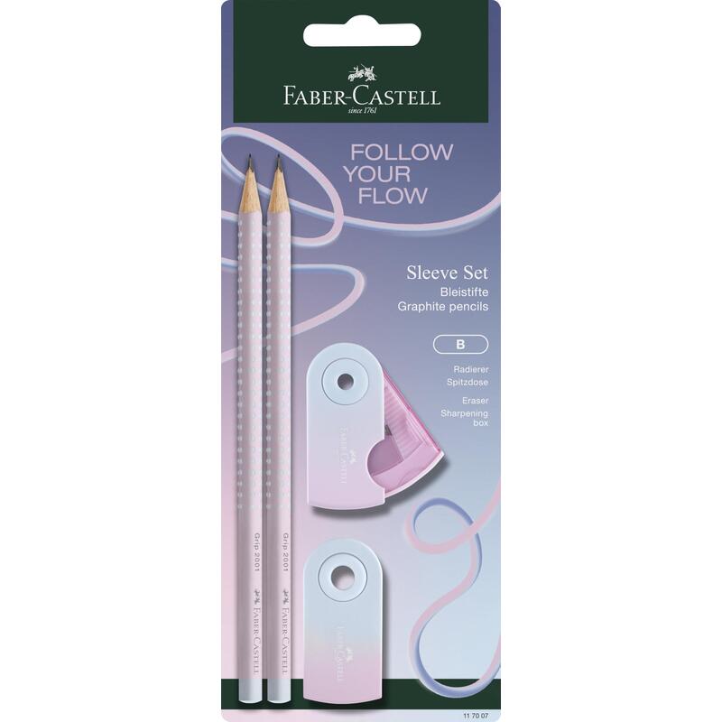 Faber-castell Flow Edition Grip Set Bk Blushing Sky