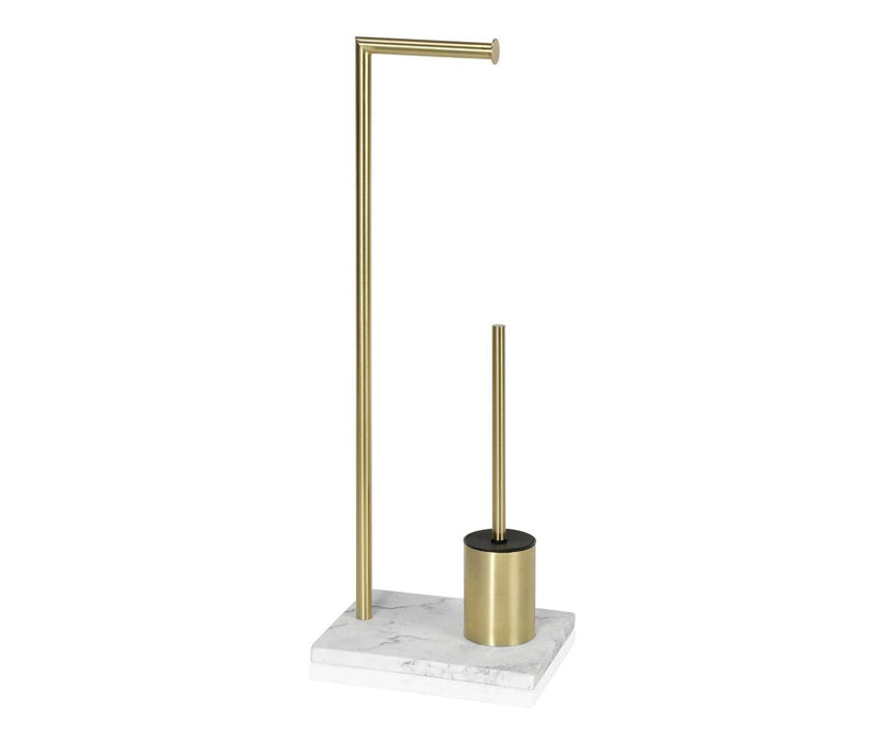 Portarrollos + Escobilla Inox Gold And Marmol