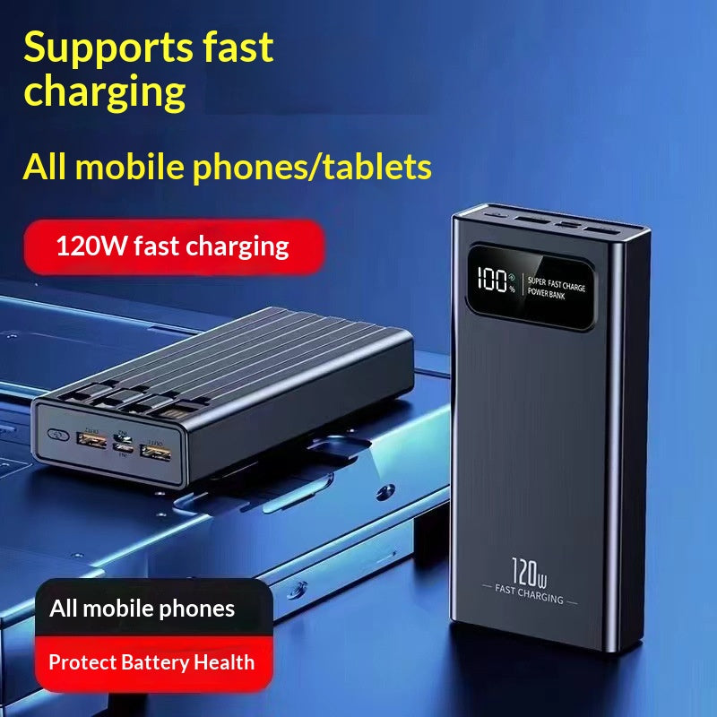 120W Power Bank 20000 MAh High-Capacity Portable Charger Four-Port Compact Mobile Phone Power Bank