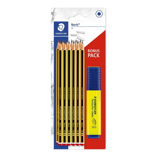 Staedtler Noris 120 Pencils Wood Certificada, Paquete With 12 Lapiceros Hb 2 And Subrayador Yellow — image 1