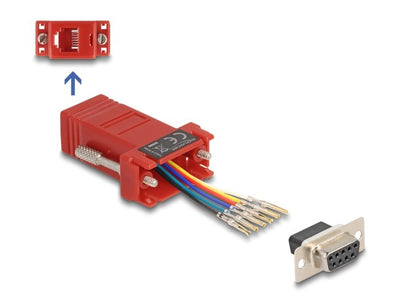 Delock D-sub 9 Pin Connector Female a RJ12 Connector Female Kit Assembly Red — image 1
