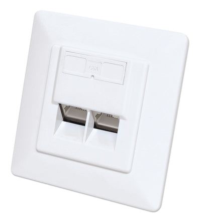 Intellinet 2-PORT CAT.6A 10G RJ45-UNTERPUTZDOSE MP White — image 1
