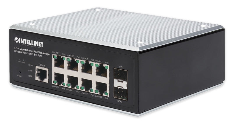 Intellinet 8-PORT GB PoE + Web-managed Indumrie-switch 2XSFP