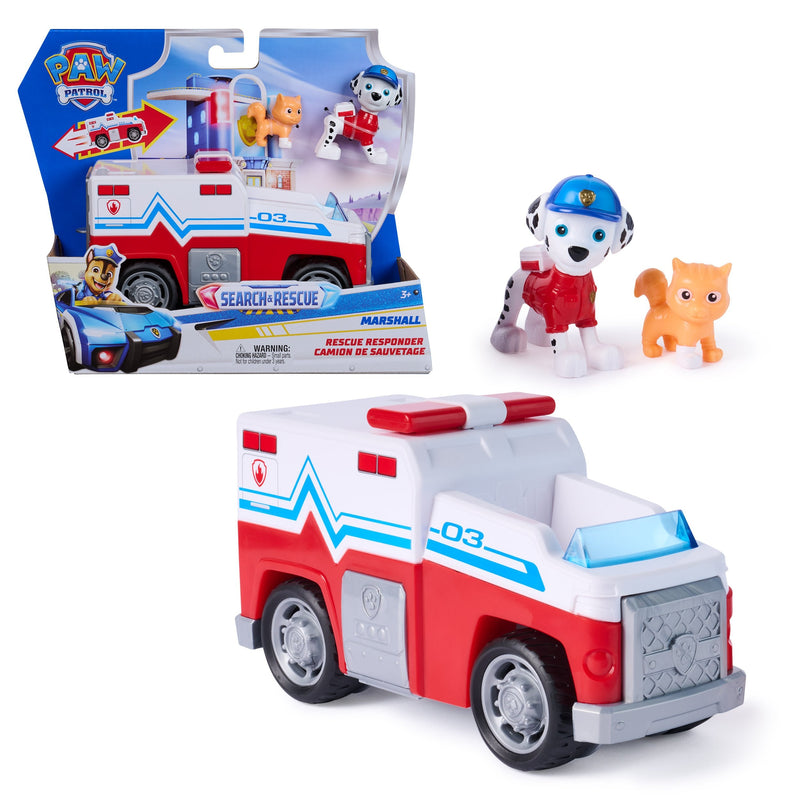 Spin Master Paw Patrol - Búsqueda And Rescate: Vehículo Rescate Marshall With 2 Figuras, Vehículo Toy 6074776