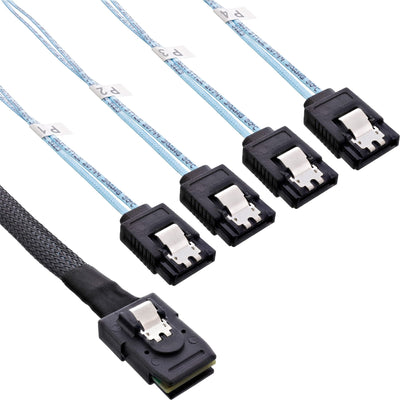 Inline® Sas Connector Cable Mini Sas SFF8087 a 4X SATA Crossover Ocf 1M — image 1