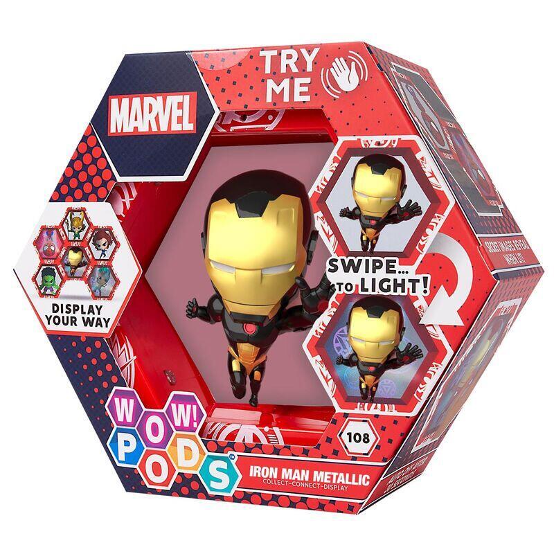 Figura LED Wow! Pod Iron Man Oro Metallic Marvel