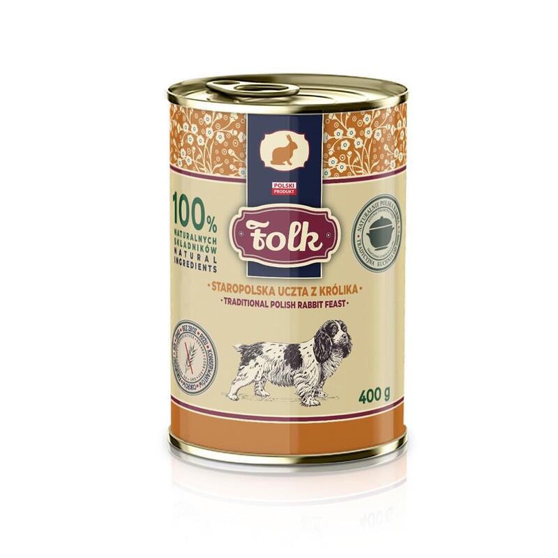 Folk Comida Húmeda Perros Tradicional Polaca Conejos - 400G