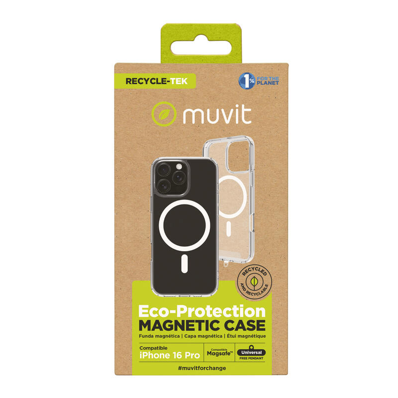 Muvit Case Recycletek Magsafe Apple Iphone 16 Pro Transparent
