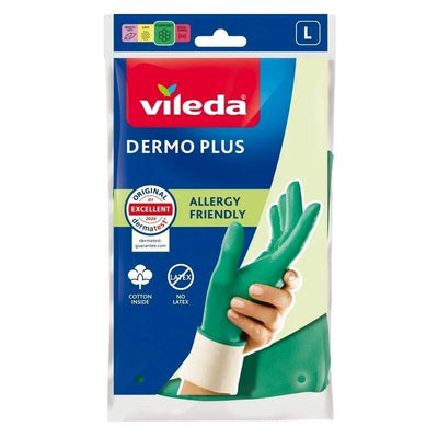 Vileda Gloves Dermo Plus «l» Green Algodón, Nitrilo — image 1
