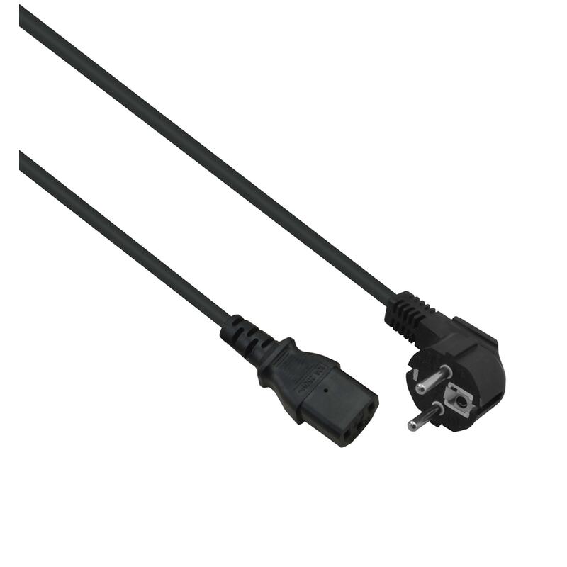 Helos Cable Power Plug 90 ° a C13, Black 0,5M