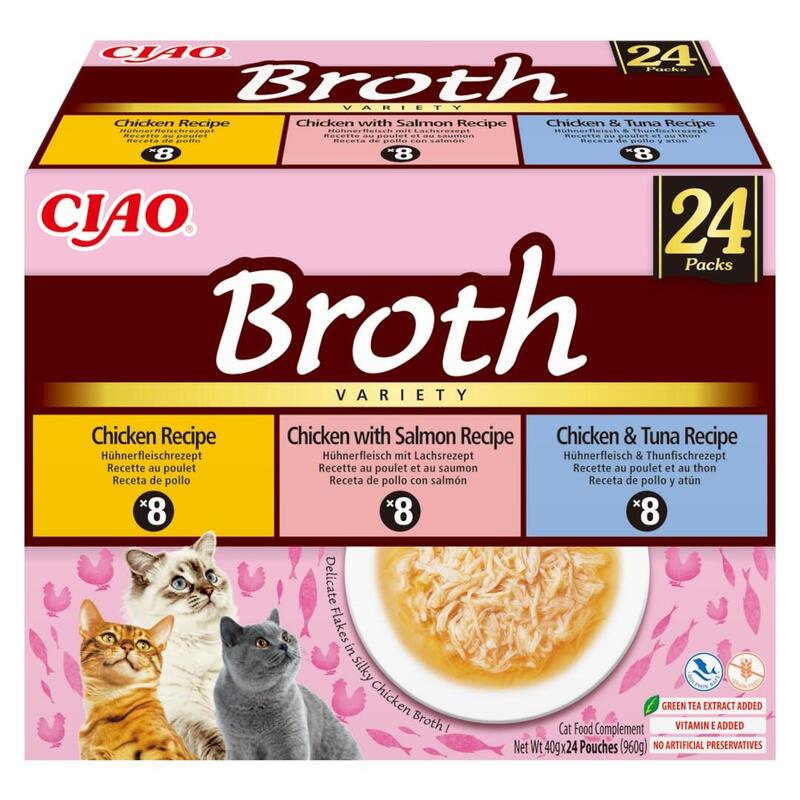 Inaba Cat Ciao Broth Chicken, Fish 24X40G
