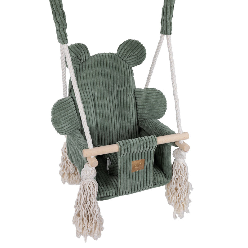 Indoor Baby Swing, Teddy - Olive Green