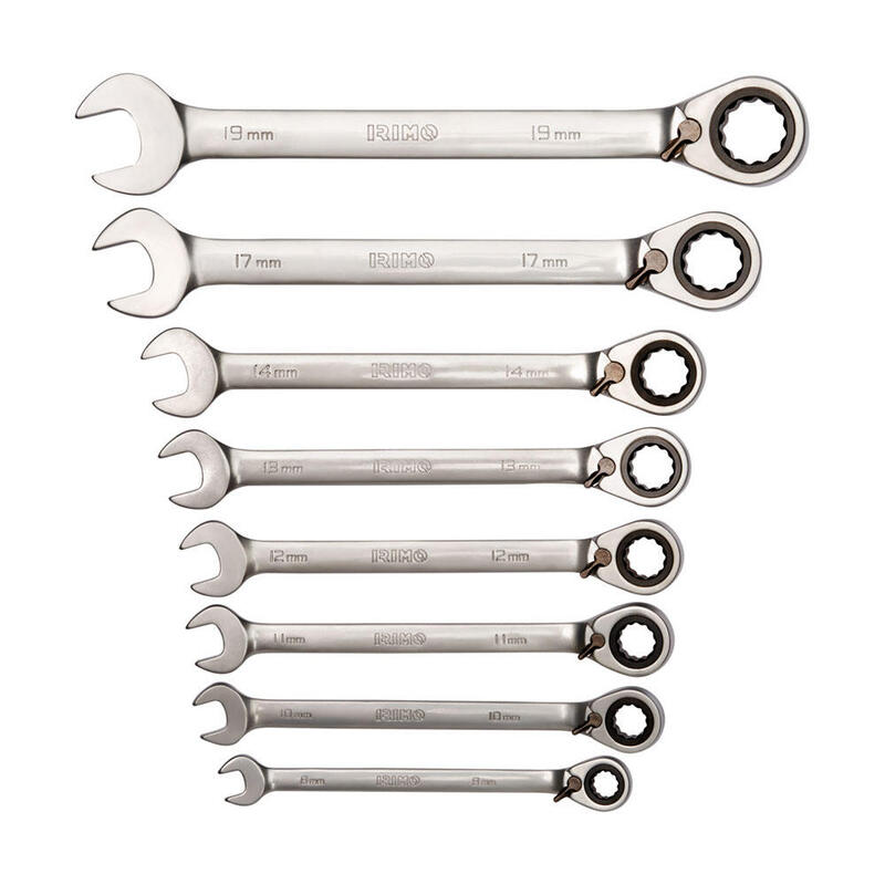 Set 8 Keys Combinadas Carraca/Fixed 8-19MM 18-8-H Irimo