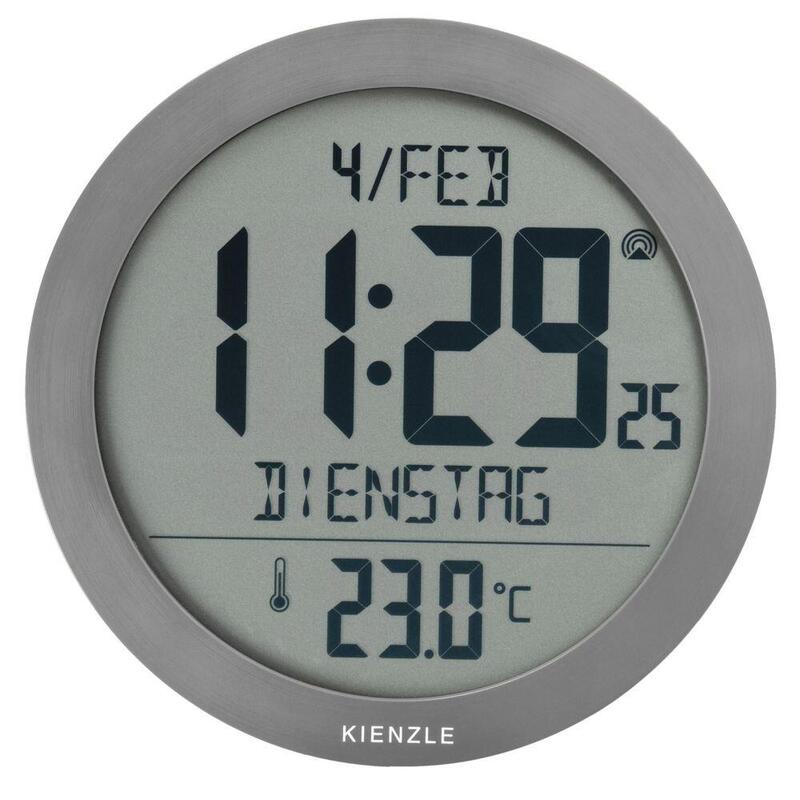 Kienzle Dcf Radio-control.wall Clock W.room Temp.display Anthr.