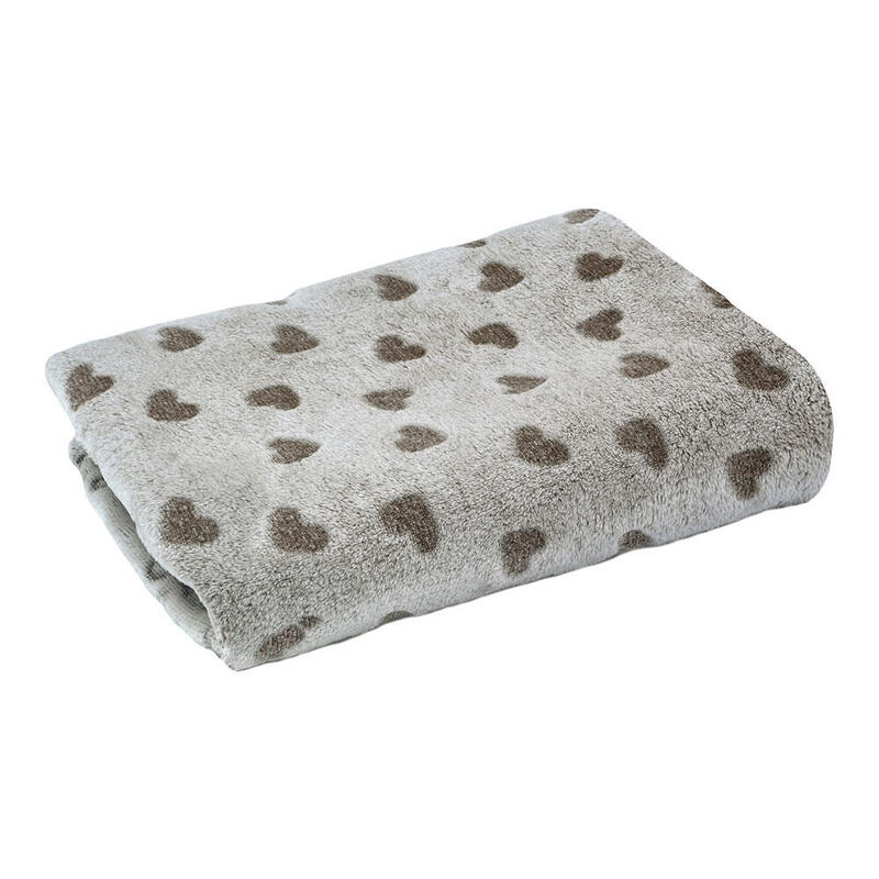 Blanket Grey Corazones Marrones, 100 X 70CM