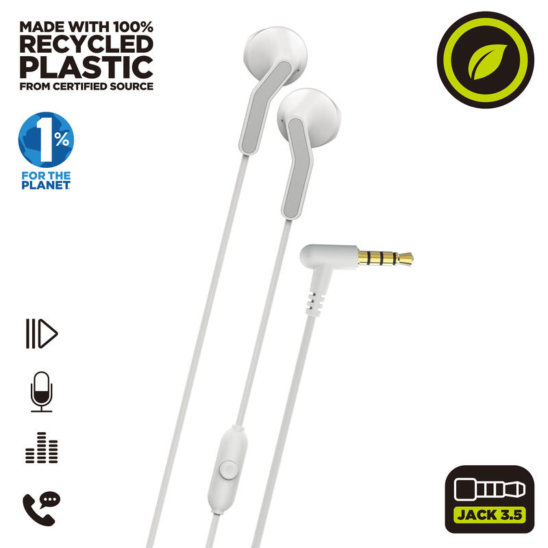 Muvit For Change Headphones Stereo E56 3.5MM White