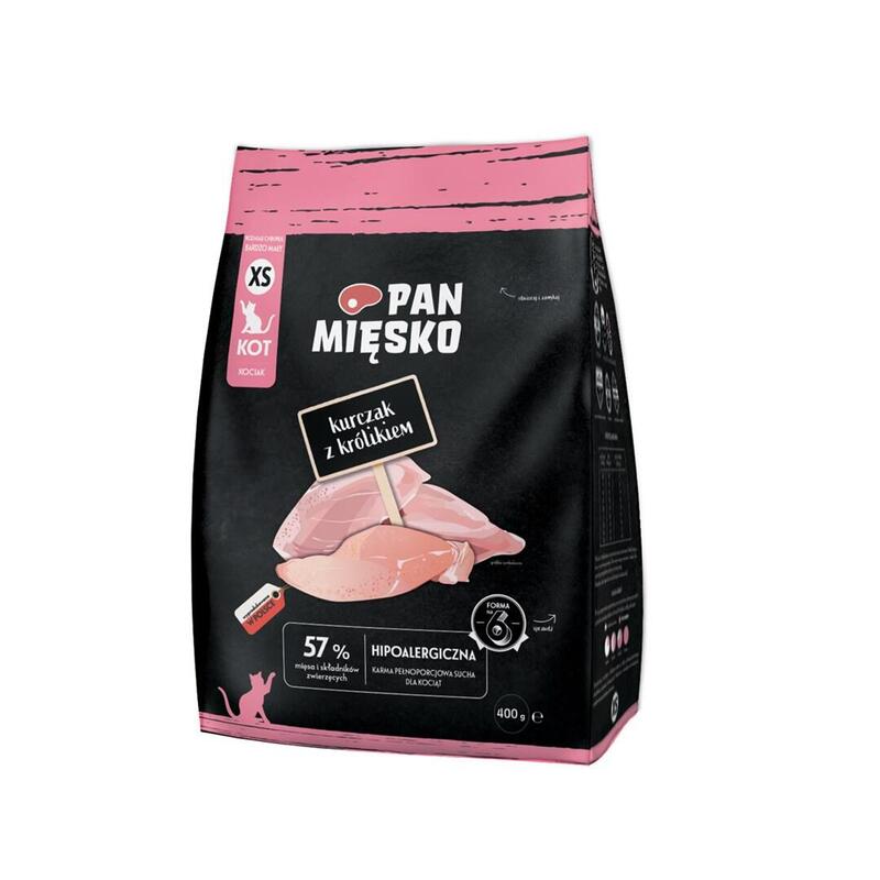 Pan Miesko Pollo And Conejo Comida Seca Gatos Crunchy Xs 400G