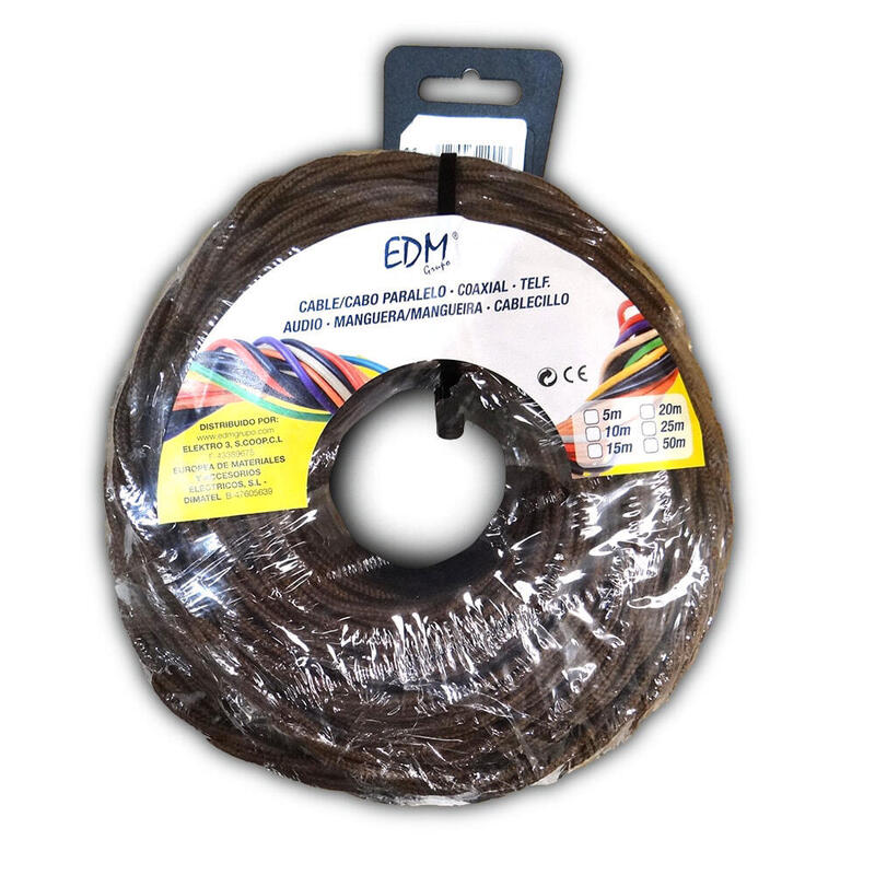 Paralelo Textil Trenzado 3X1MM Brown 25M
