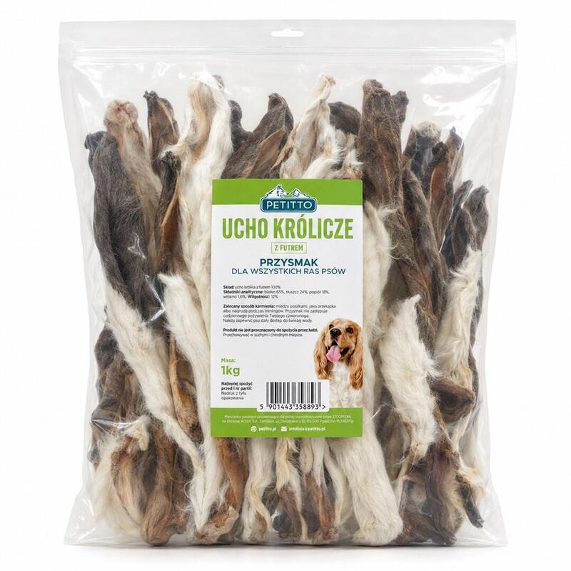 Petitto - Ucho Królicze Z Futrem -1KG