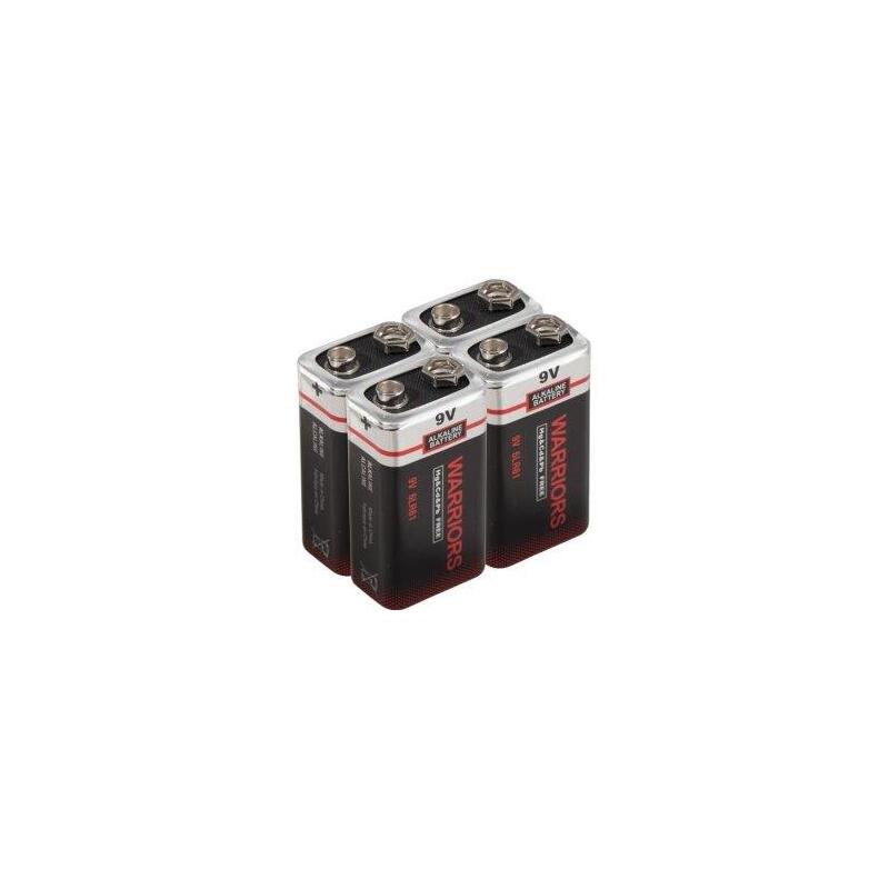 Batteries 6LR61 Warriors Alcalina Pack 4 Batteries