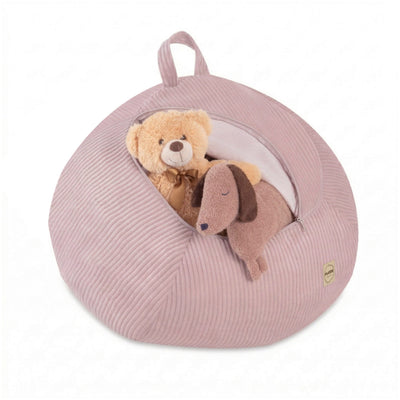 Corduroy Toy Storage Bag and Pouffe Cover — Light Pink